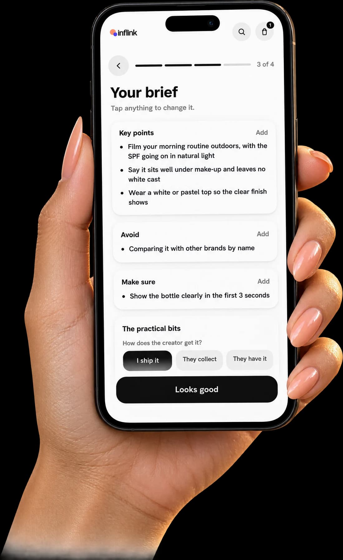 A phone showing a written brief